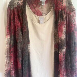 2 piece set - Chico's Tank and Ruana Set Size 3 (XL